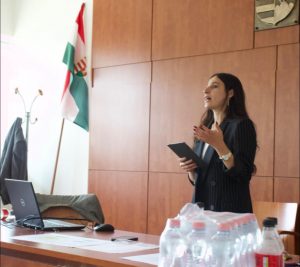 Captain Nadeen Qatameen Inspiring a Hungarian Audience
