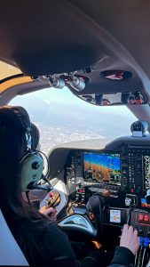 Captain Nadeen Qatameen Pilots an Airplane