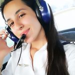 Captain Nadeen Qatameen in the Airplane Cockpit