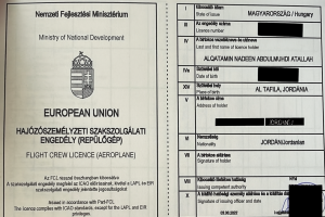 Captain Nadeen Qatameen's Commercial Pilot License (CPL) - Redacted Details