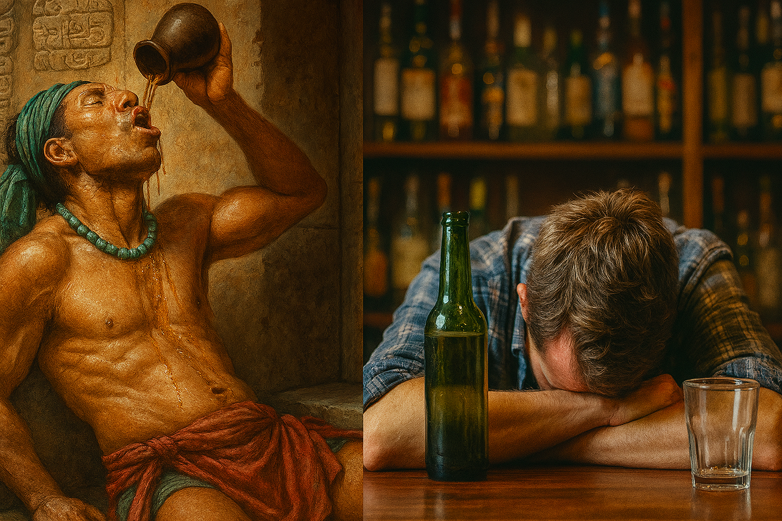 Mayan Man Inebriation vs Modern Western Drinking & Intoxication